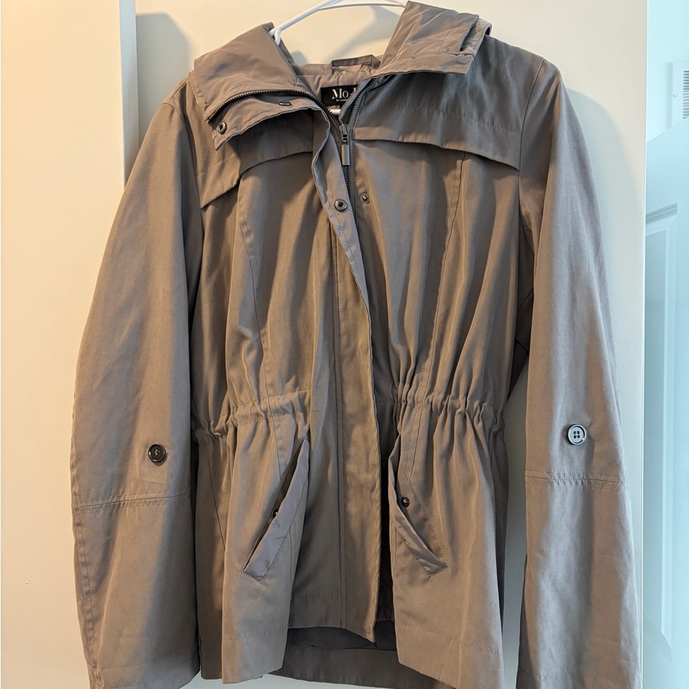 Grey Drawstring Waist Utility Jacket - Women